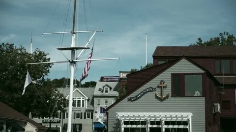 Shot of sea side town  Stock Footage 83487659