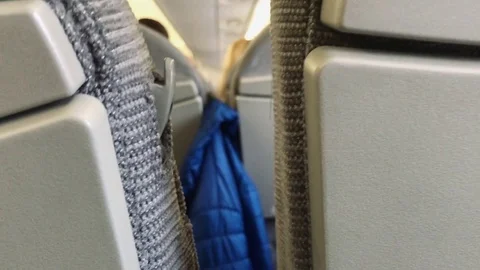 Shot of seats with passengers inside an airplane Stock Footage 83183792