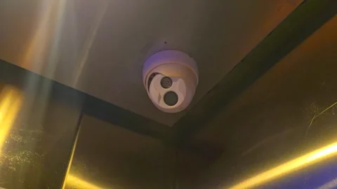Shot of security video camera surveillance at night. Recording technology Stock-Footage 301092461