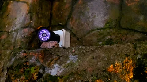 Shot of security video camera surveillance at night. Recording technology 스톡 동영상 301092980