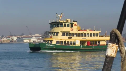 A shot of a ship out in the sea Stock Footage 84810690