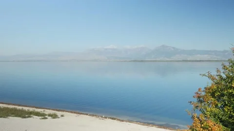 Shot in Shkodër in Albania, beach wide Stock Footage 137139721