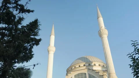 Shot in Shkodër in Albania, Mosque tilt Stock Footage 137127392