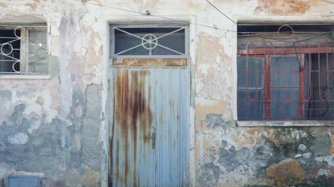 Shot in Shkodër in Albania, old door Stock Footage 137139455