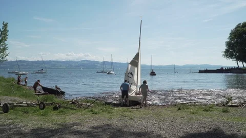 Shot from the Shore of Lake of constance Stock Footage