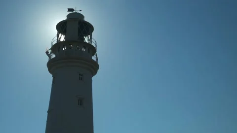 Shot of silhouetted lighthouse Stock Footage 199960047