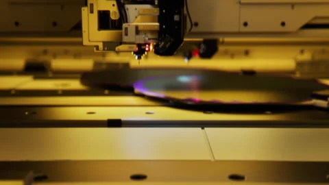Shot of Silicon Wafer being processed at Semiconductor Foundry Stock Footage 241491015