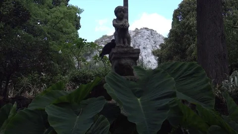 Shot of a small statue in the middle of nature (4k). Video stock 79037700