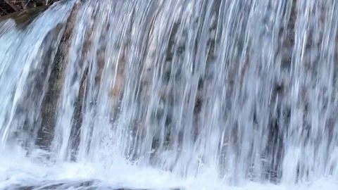 Shot of a small waterfall with crystal clear water. High definition video. Video stock 79440097