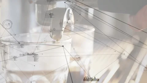 Shot starting, HUD sweeping, spout pouring crema into glasses, hand adjusting Stock Footage 320652285