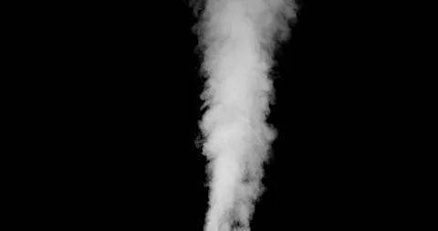 A shot of steam spewing sideways from an opening on black background. Stock Footage 235780875