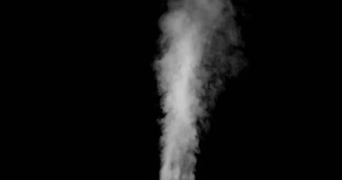 A shot of steam spewing sideways from an opening on black background. Stock Footage 235780876