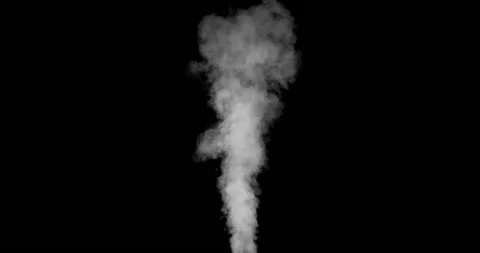 A shot of steam spewing sideways from an opening on black background. Video stock 235780877