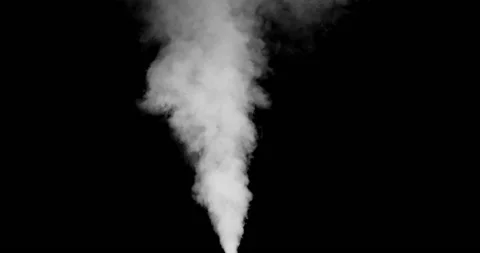 A shot of steam spewing sideways from an opening on black background. Stock-Footage 235781114