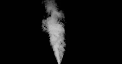 A shot of steam spewing sideways from an opening on black background. Stock Footage 235781189
