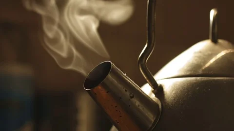 Shot of steaming kettle Stock Footage 81190311