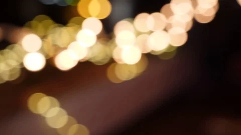 Shot of string lights with bokeh blur Stock Footage 85381644