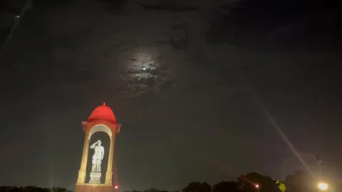 Shot of Subhas Chandra Bose Statue at India Gate, New Delhi, India Video stock 291917462