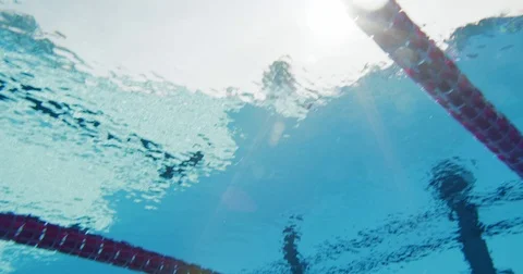 Shot Of Sun Rays Shining Through The Under Water Surface Stock Footage 70585380