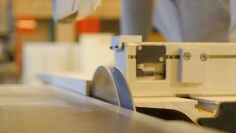 Shot of a table saw in Norway, front Stock Footage 85161567