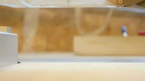 Shot of a table saw in Norway, side follow Stock Footage 85160439