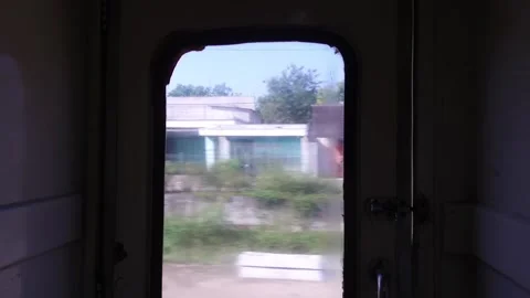Shot taken from small Train Window, Indonesia Stock Footage 131151874