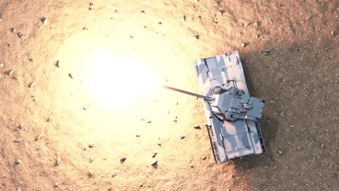 Shot from a tank in a field Video stock 261170864
