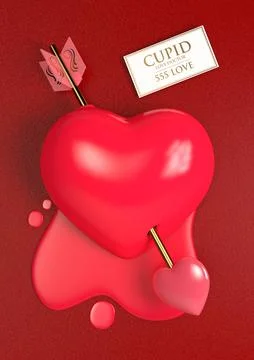 Shot through the heart red Stock Illustration