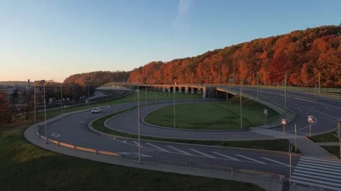 Shot of traffic going downhill Stock Footage 255928328