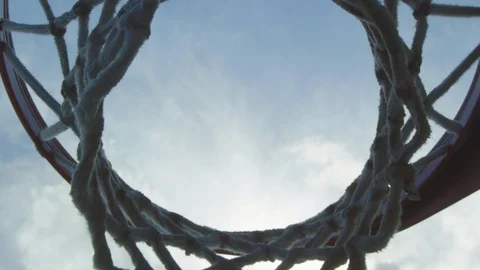 Shot from under a basketball net Stock Footage 115924921