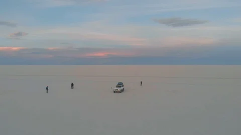 Shot in the Uyuni Salar while driving in Bolivia during a road trip   Stock-Footage 125484317