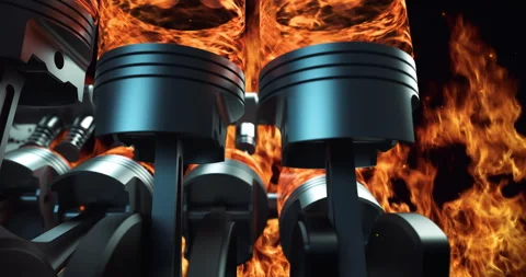 Shot of V8 Car Engine Coming to Life at Gas Pump. Stock Footage 277406026