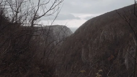 A shot of a valley at fall Stock Footage 98213061