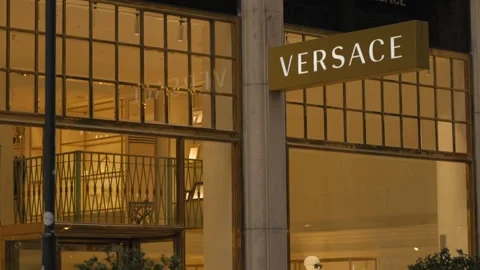 Shot of Versace store in Vienna Stock Footage 165352916