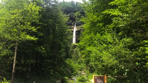 A shot of waterfall Pericnik at summer Stock Footage 112042252