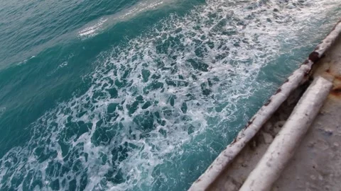 Shot of Waves from The Boat Video stock 281611302