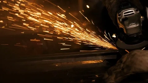 Shot of welding in Norway, side in slow motion Stock Footage 85161328