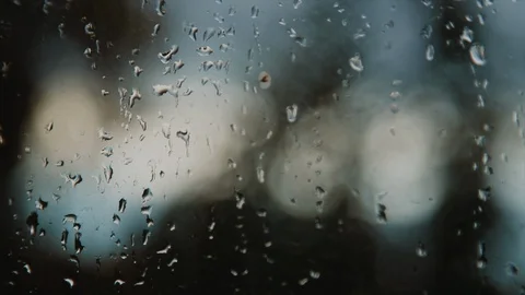 Shot of a window covered with the raining drops Stock-Footage 104110086