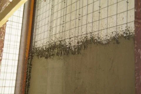 Shotcrete application. 스톡 사진