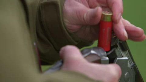 Shotgun being loaded Video stock 46942368