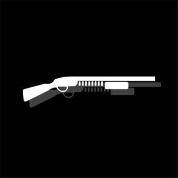 Shotgun icon flat Stock Illustration