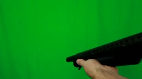 Shotgun Pull Out 3 - Green Screen Stock Footage