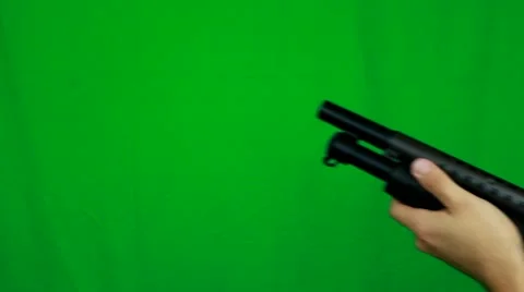 Shotgun Pulling Out Reloading And Shooting Right Stock Footage