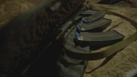 Shotgun Saiga. Stock Footage 168493752