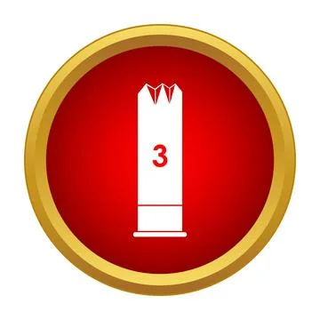 Shotgun shell ammunition icon for hunting and shooting sports Illustrazione stock