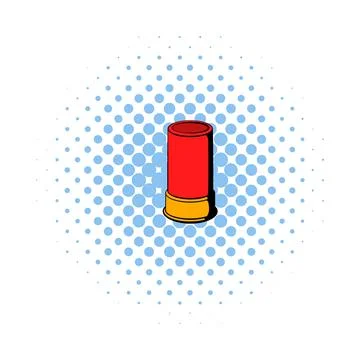 Shotgun shell icon, comics style Stock Illustration