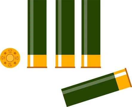 Shotgun Shells Isolated Icon in Flat Style. Vector Illustration. Illustrazione stock