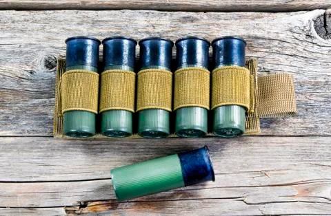 Shotgun Shells with Tactical Shell Holder. Stock Photos