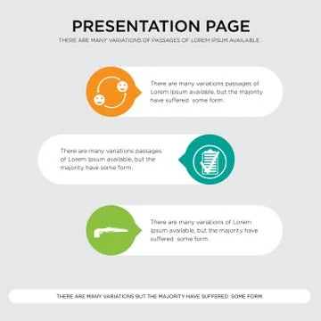 Shotgun, specification, adaptability presentation design template in orange,  Stock Illustration