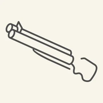 Shotgun thin line icon. Double-barreled gun vector illustration isolated on Stock Illustration